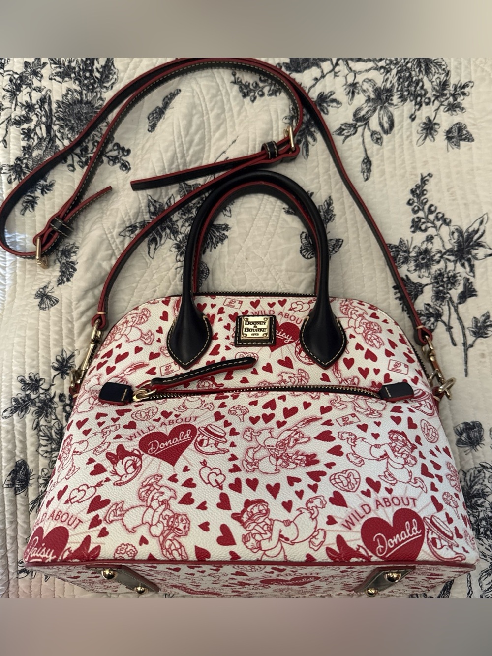 Dooney and Bourke Disney Daisy Donald Duck love satchel crossbody purse